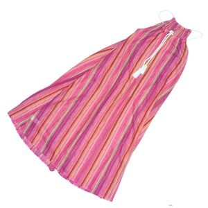 Long knit rope and shell detail beach / pool bathing suit cover up orange OS